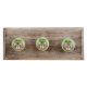 Diva Pea Green Ceramic Flat Wooden Hooks